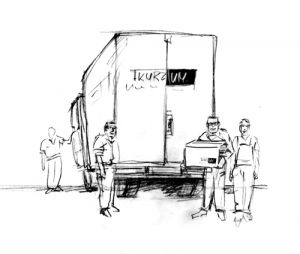 Umzugsprofis am Werk