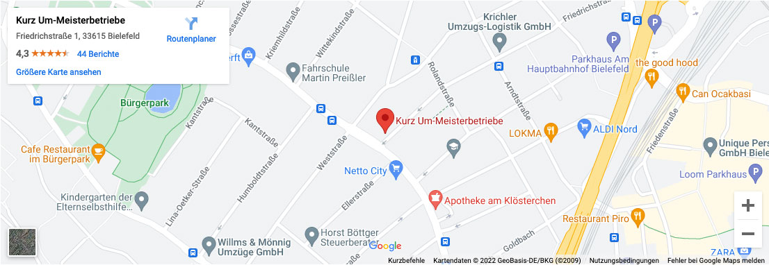 Ausschnitt/Screenshot google maps.